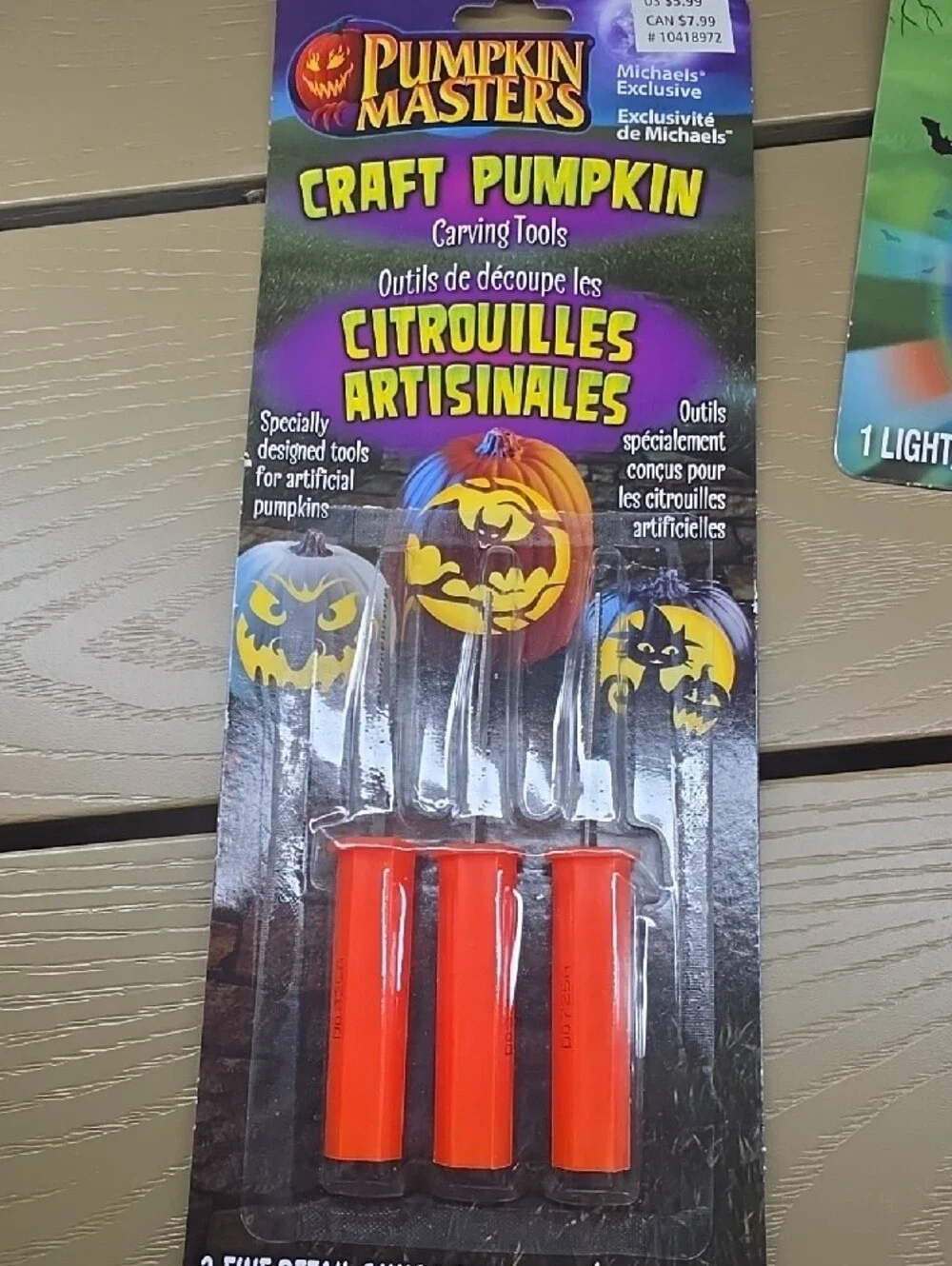 Orange & Clear Craft Pumpkin Lights and Carving Tool Set